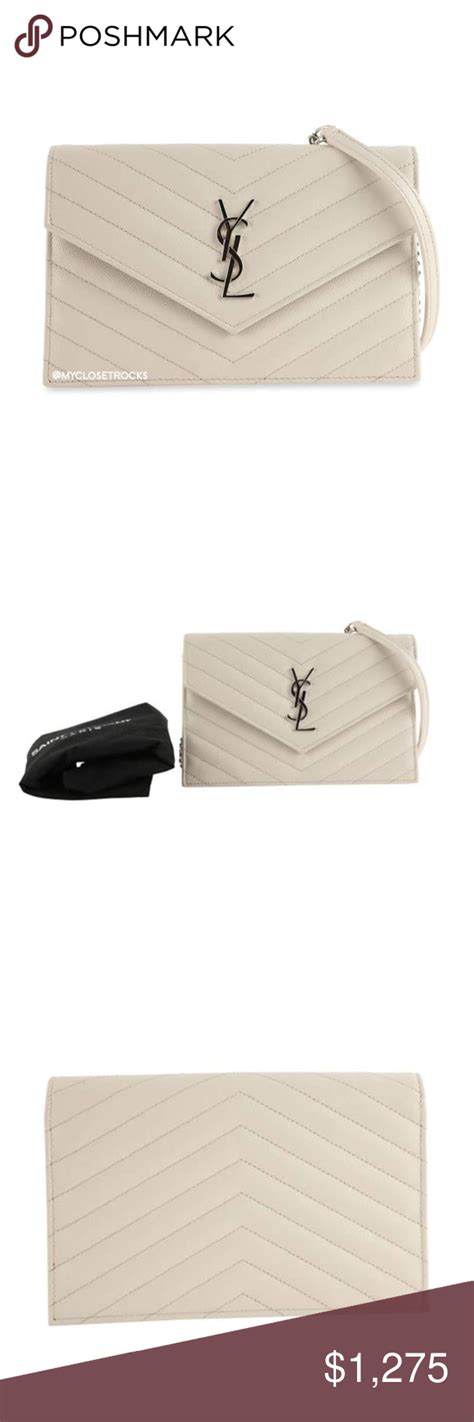 ysl white wallet